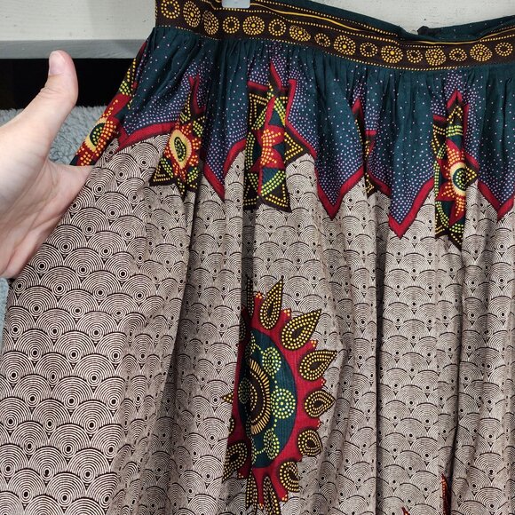 The African Shop Women's Size 18 Multicolor Ethnic Print Zip Full Maxi‎ Skirt - Picture 6 of 11